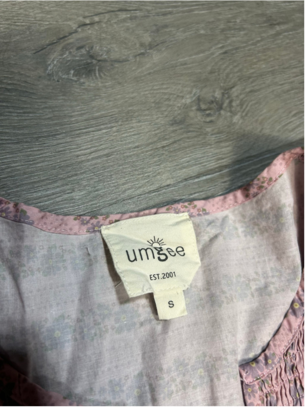 Umgee - Pink Yoke Flutter Sleeve Mini Dress | Cottage Core Boho Sz Small - Picture 5 of 8